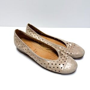Gabor Hovercraft Metallic Leather Laser Cut Ballerina Flats